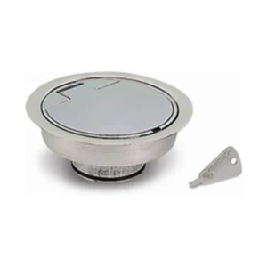 Toma FLOOR Ø 32 de aluminio satinado para instalación en el suelo, sin microinterruptor